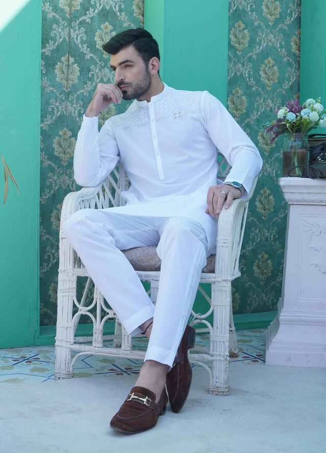 Fabrich Embroidered Cotton Suits Unstitched Kameez-Shalwar GTS-B-028 - Summer Collection