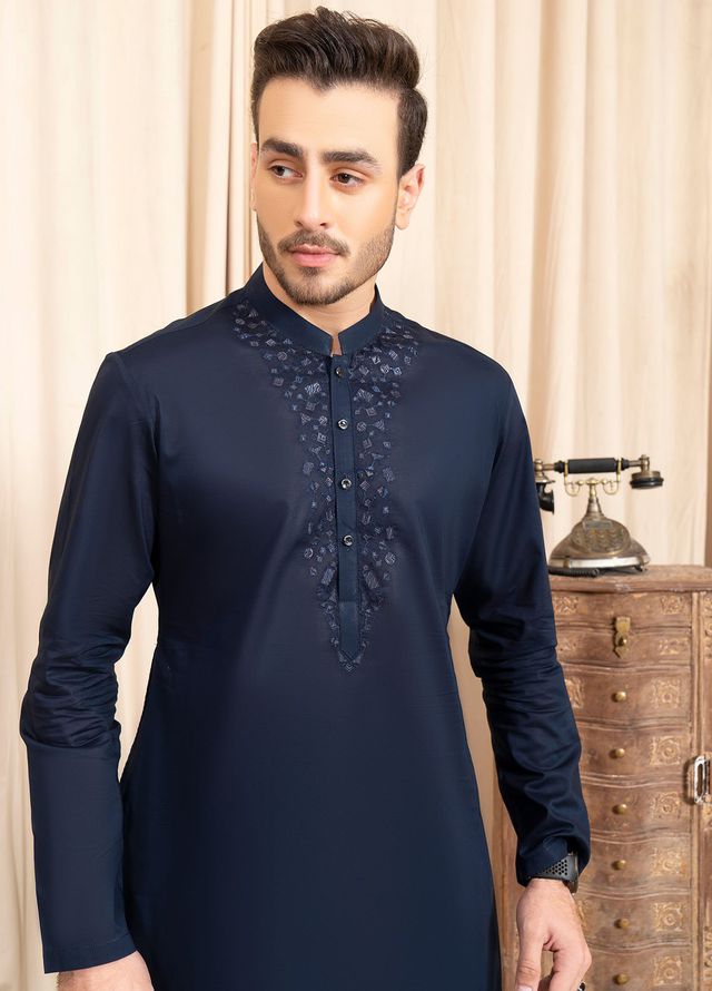 Fabrich Embroidered Cotton Suits Unstitched Kameez-Shalwar GTS-B-030 - Summer Collection