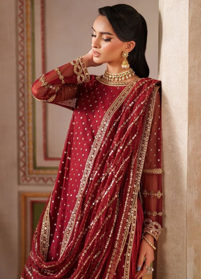 Falesia by Zarif Embroidered Net Suits Unstitched 3 Piece ZAF25FF HF-01 Muhaag - Formals Collection