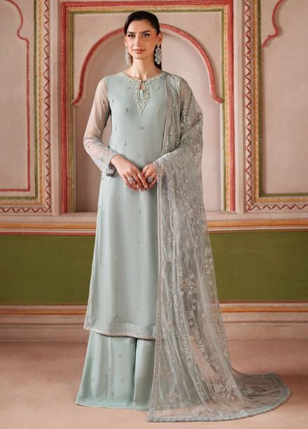 Falesia by Zarif Embroidered Net Suits Unstitched 3 Piece ZAF25FF HF-05 Dinaar - Formals Collection