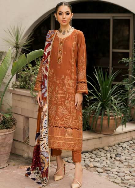 Farasha Embroidered Khaddar Suits Unstitched 3 Piece FSH21K 10 Oriental Galore - Winter Collection