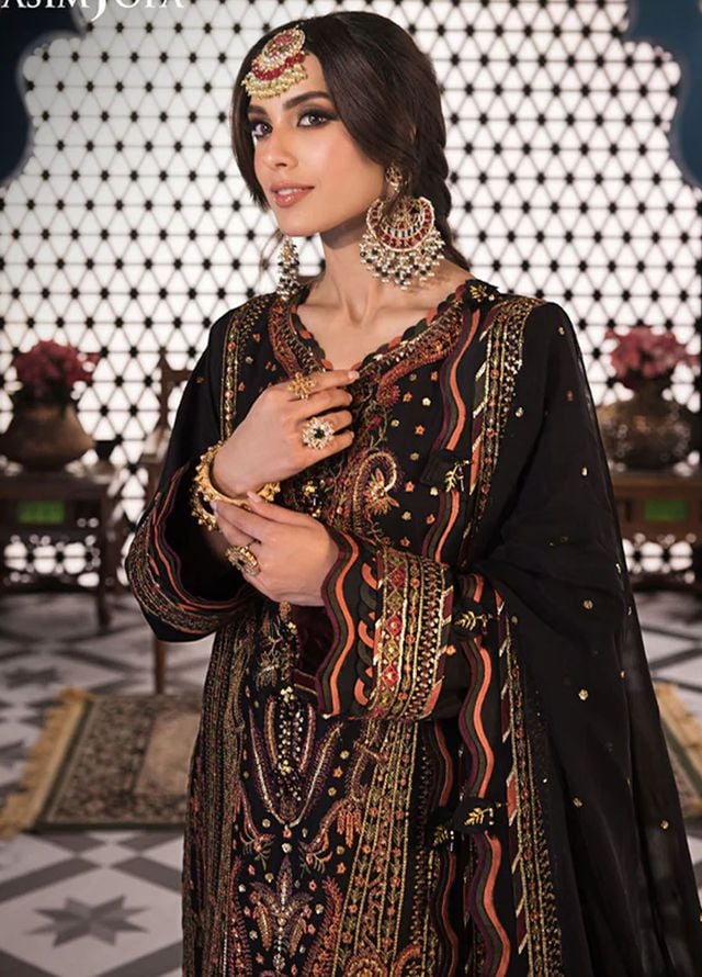 Fasana-e-Ishq By Asim Jofa Embroidered Lawn Suit Unstitched 3 Piece AJ24F AJFI-05 - Luxury Collection