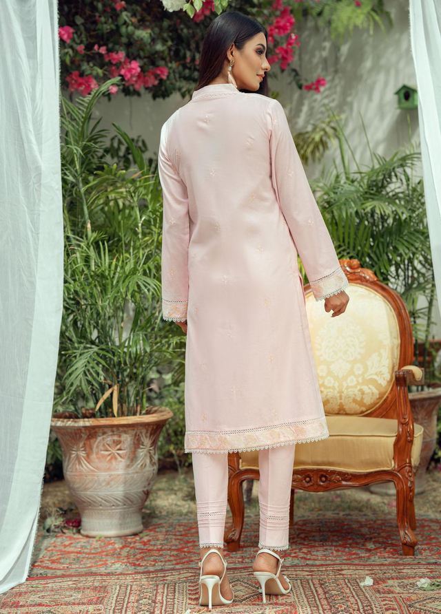 Fascino Pret Embroidered Cotton 3 Piece Suit PEAR