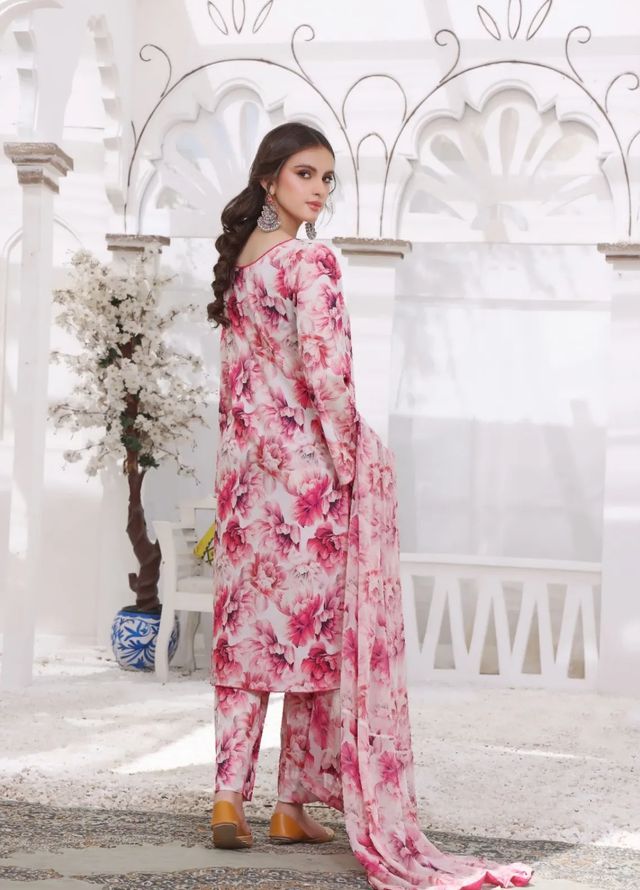 Feathers Pret Printed Lawn 3 Piece Suit Heer
