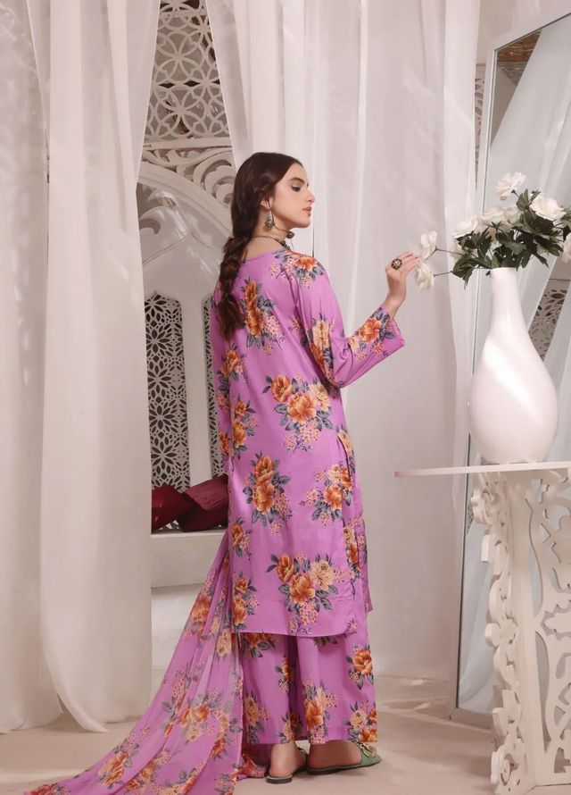 Feathers Pret Printed Lawn 3 Piece Suit Lilac Hint