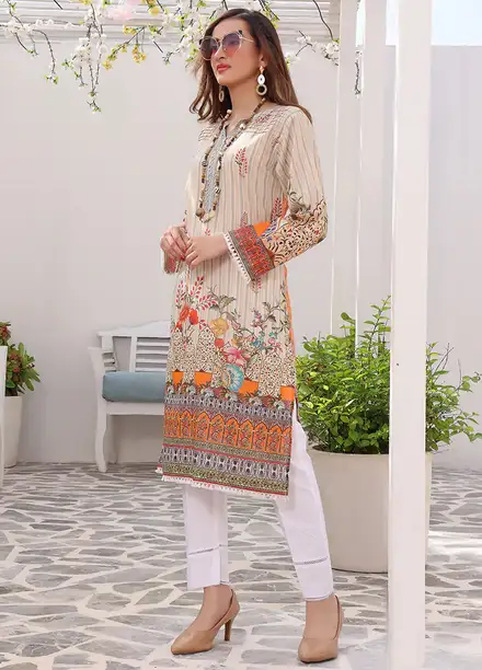 Fiona Pret Casual Lawn Kurti Skin Melanite