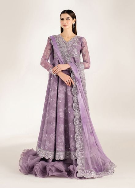 Fiorella by Farasha Embroidered Chiffon Suits Unstitched 3 Piece FSH25FF D-10 Violet Dream - Formals Collection