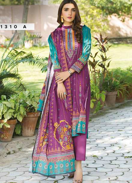Five Star Printed Lawn Suits Unstitched 3 Piece FS22CL D-1310A - Summer Collection