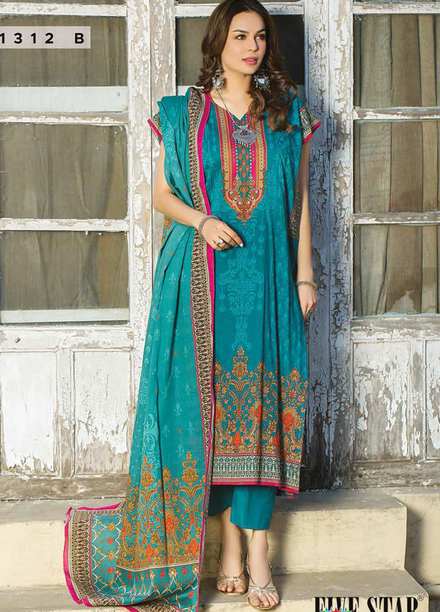 Five Star Printed Lawn Suits Unstitched 3 Piece FS22CL D-1312B - Summer Collection