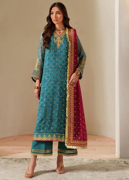 Fleur by Alizeh Fashion Embroidered Chiffon Suits Unstitched 3 Piece AFB25FF CH-2192 Elaira - Formals Collection