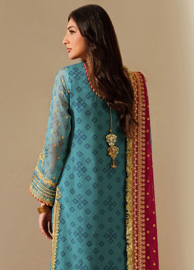 Fleur by Alizeh Fashion Embroidered Chiffon Suits Unstitched 3 Piece AFB25FF CH-2192 Elaira - Formals Collection