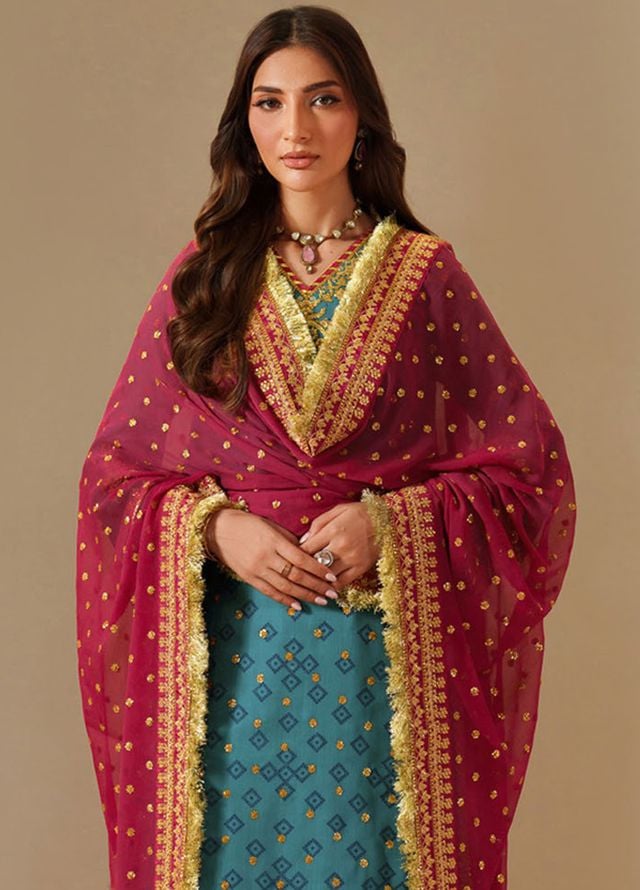 Fleur by Alizeh Fashion Embroidered Chiffon Suits Unstitched 3 Piece AFB25FF CH-2192 Elaira - Formals Collection