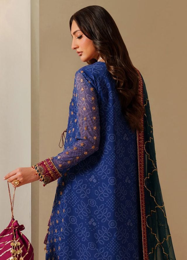 Fleur by Alizeh Fashion Embroidered Chiffon Suits Unstitched 3 Piece AFB25FF CH-2198 Rahsa - Formals Collection