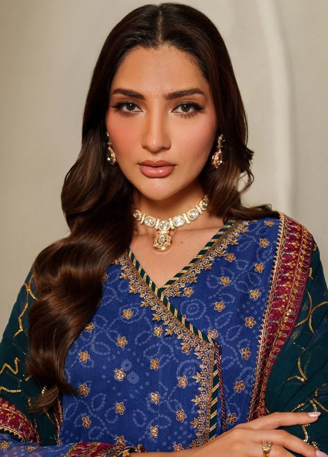 Fleur by Alizeh Fashion Embroidered Chiffon Suits Unstitched 3 Piece AFB25FF CH-2198 Rahsa - Formals Collection