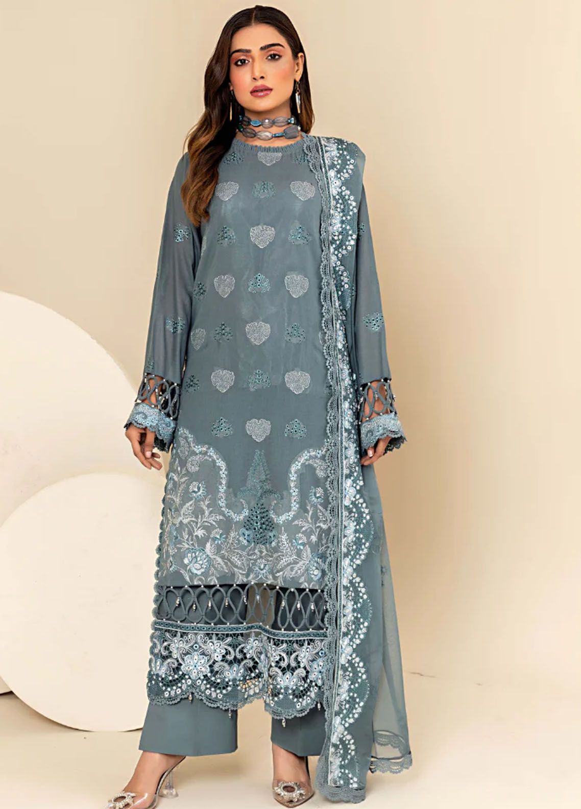 Humdum Collection Flora By Humdum Embroidered Lawn Suit Unstitched 3 Piece HD24F FS09 ...