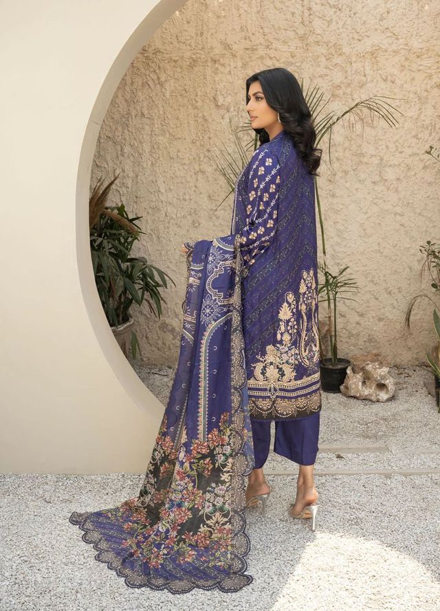 Fluer Prints by Ziara Printed Cambric Suits Unstitched 3 Piece ZI25FP Dinara - Summer Collection