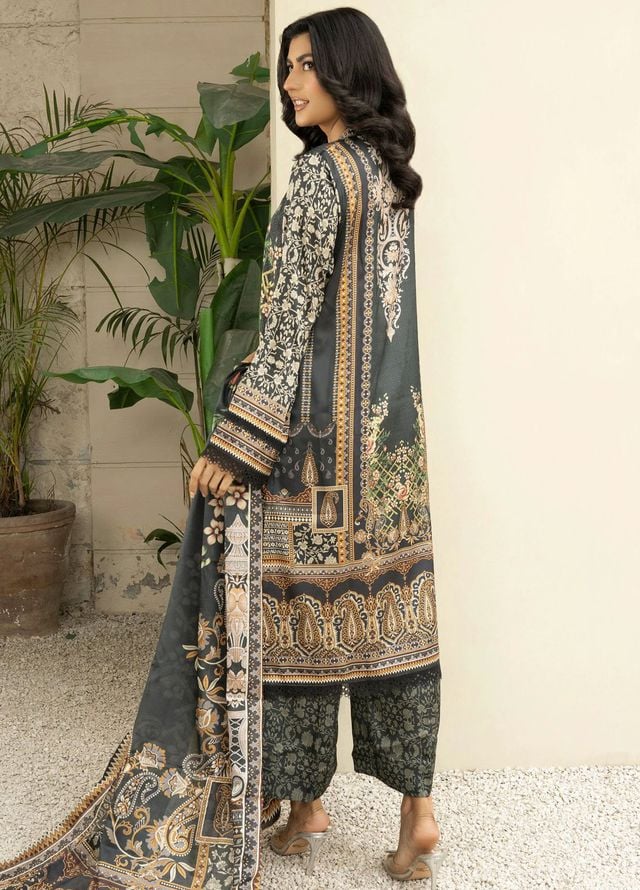 Fluer Prints by Ziara Printed Cambric Suits Unstitched 3 Piece ZI25FP Emerald - Summer Collection