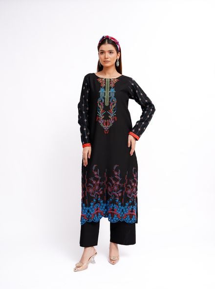 Fozia Khalid Pret Solid Cotton 2 Piece Suit Jiva