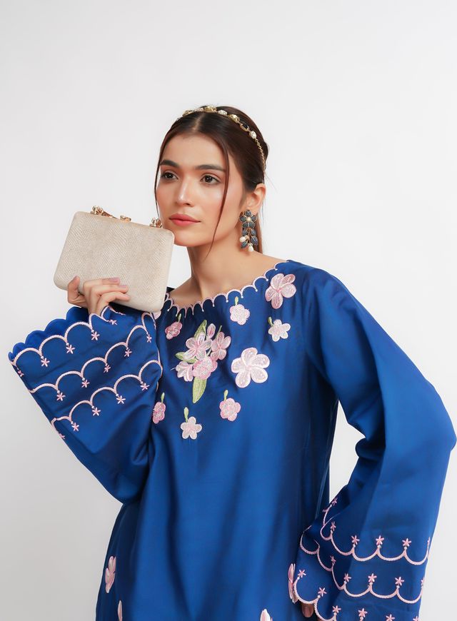 Fozia Khalid Pret Solid Cotton 2 Piece Suit Nyrii
