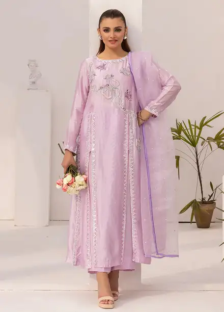 Grandeur Pret Embroidered Tissue Silk 3 Piece Suit Royaline