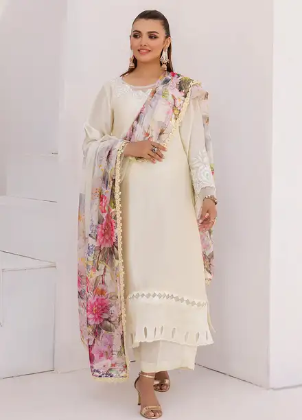 Grandeur Pret Embroidered Tissue Silk 3 Piece Suit Whisper