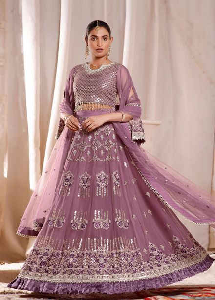Gul-e-Mehnaaz By Hadia Eman Embroidered Chiffon Suits Unstitched 3 Piece HE22GM HEC-03 - Luxury Collection