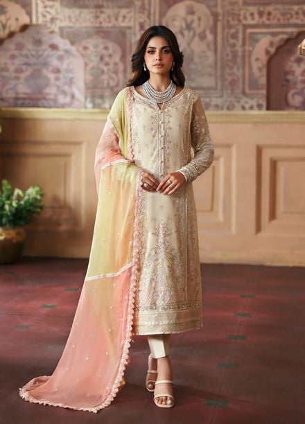 Gulaal Embroidered Chiffon Suits Unstitched 3 Piece GL25EU D-29 Fareyah - Formals Collection