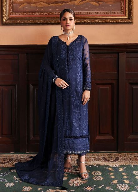 Gulaal Embroidered Chiffon Suits Unstitched 3 Piece GL25EU D-33 Leesha - Formals Collection