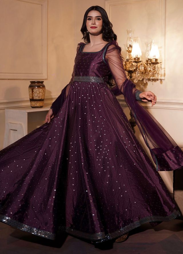Hanim Pret Embroidered Raw Silk 2 Piece Suit Chamkeli