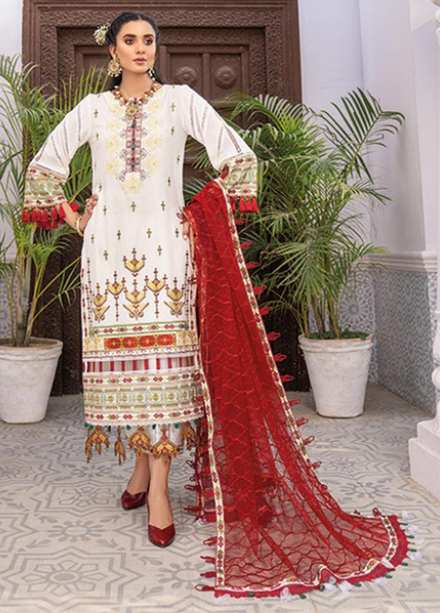 HemStitch Embroidered Lawn Suits Unstitched 3 Piece HS22F HV-01 Golnar - Festive Collection