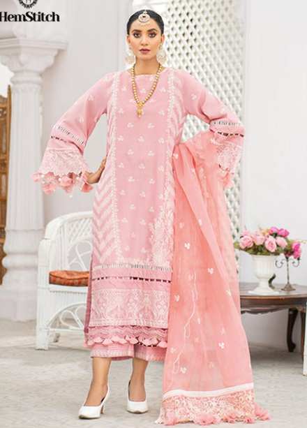 HemStitch Embroidered Lawn Suits Unstitched 3 Piece HS22F HV-02 Feray - Festive Collection