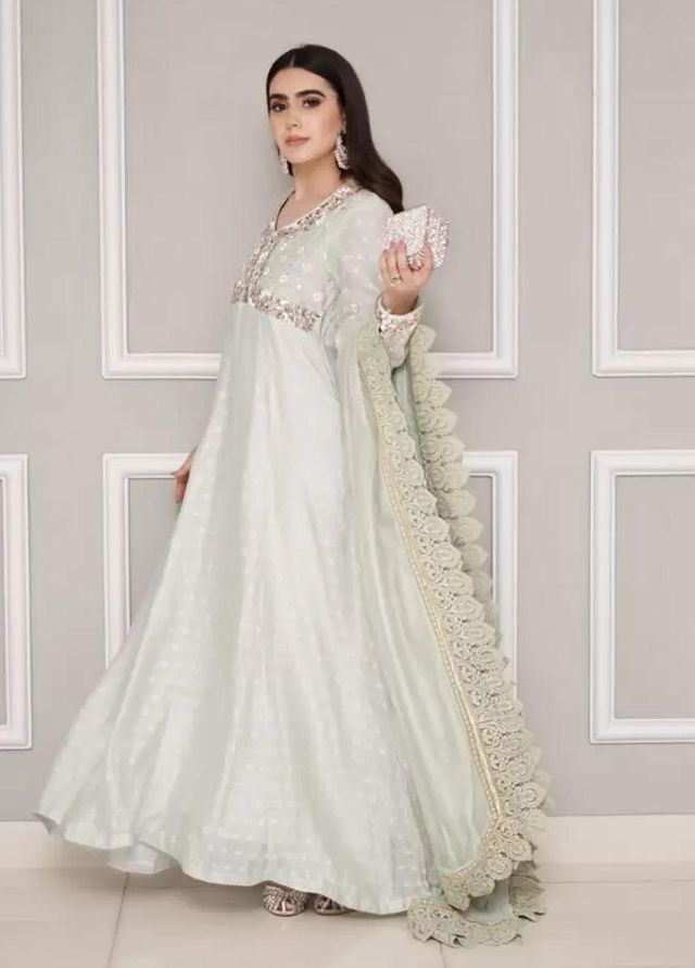 Hues Atelier Pret Embroidered Cotton Net 3 Piece Suit HA23LP Heritage Pishwas