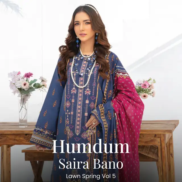 Humdum Collection Saira Bano By Humdum Unstitched Embroidered Collection 2024 | Sanaulla ...