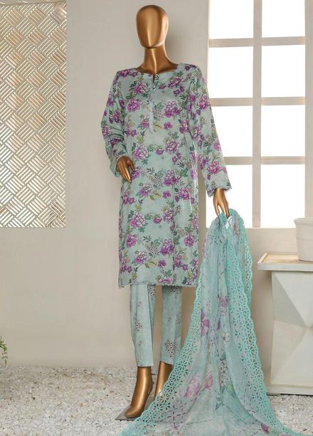 HZ Textiles Printed Cotton Suits Unstitched 3 Piece HZ23BC BCE-51 - Formal Collection