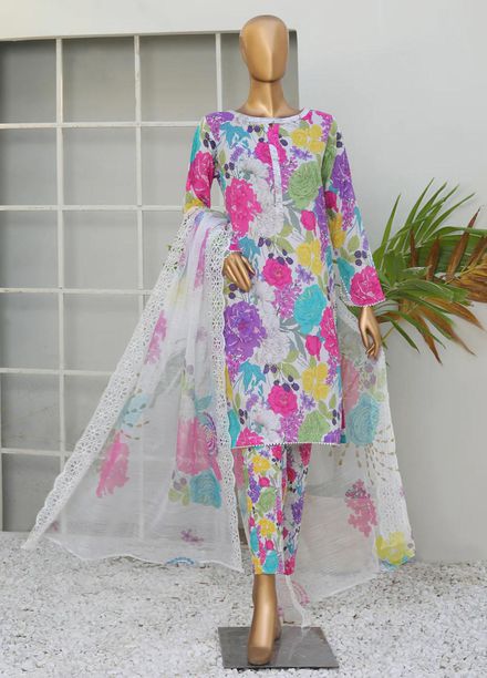 HZ Textiles Printed Cotton Suits Unstitched 3 Piece HZ23BC BCE-54 - Formal Collection