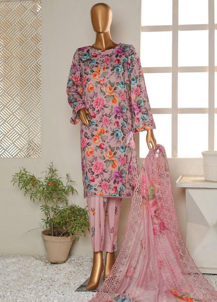HZ Textiles Printed Cotton Suits Unstitched 3 Piece HZ23BC BCE-55 - Formal Collection