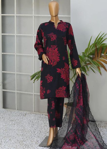 HZ Textiles Printed Cotton Suits Unstitched 3 Piece HZ23BC BCE-56 - Formal Collection