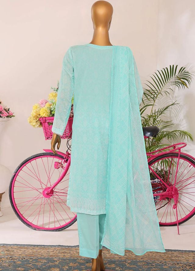 Hz Textiles Embroidered Lawn Suits Unstitched 3 Piece NKE-561 - Summer Collection