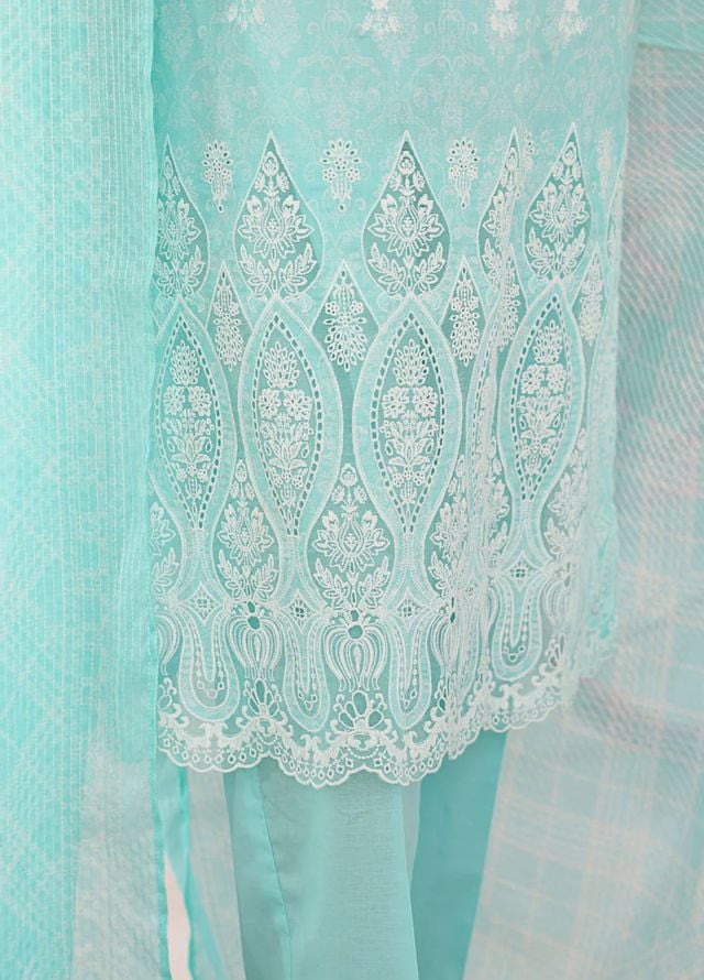 Hz Textiles Embroidered Lawn Suits Unstitched 3 Piece NKE-561 - Summer Collection