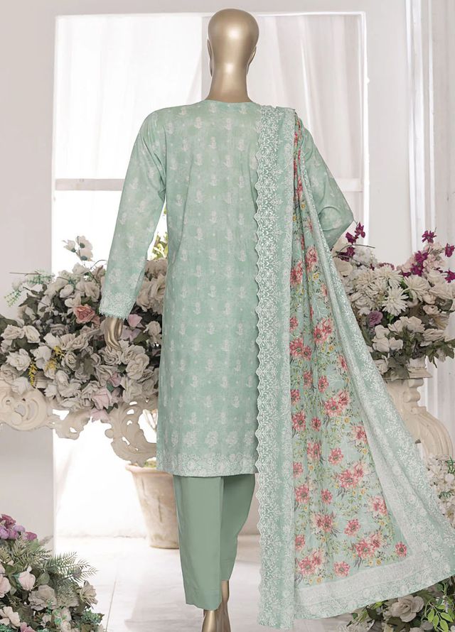 Hz Textiles Embroidered Lawn Suits Unstitched 3 Piece PEC-553 VOL-07 - Summer Collection