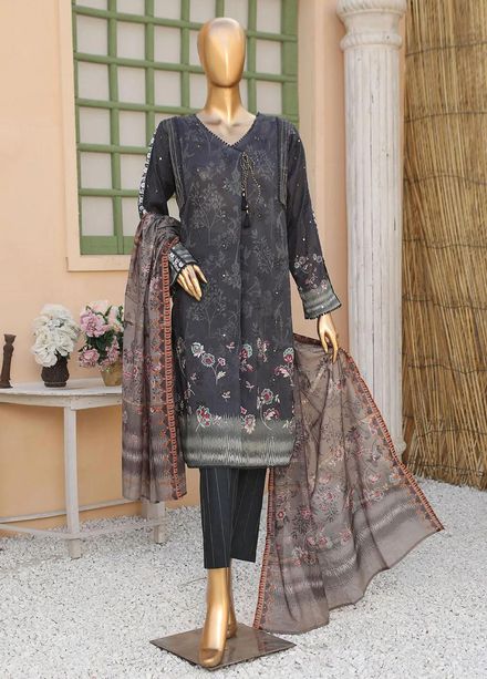 Oriental By HZ Textiles Embroidered Lawn Suits Unstitched 3 Piece HZ23OC OC-15897 - Summer Collection