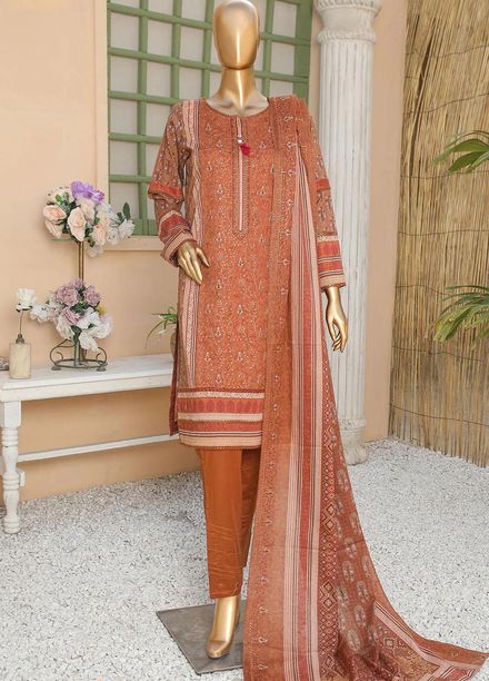 HZ Textiles Embroidered Lawn Suits Unstitched 3 Piece HZ23PCH-4 PEC-0211 - Summer Collection