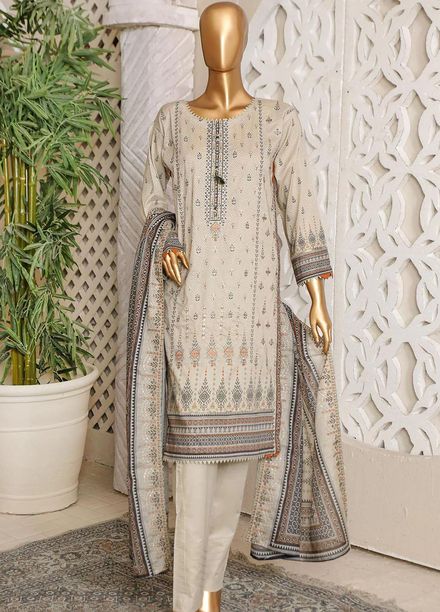 HZ Textiles Embroidered Lawn Suits Unstitched 3 Piece HZ23PCH-4 PEC-0260 - Summer Collection