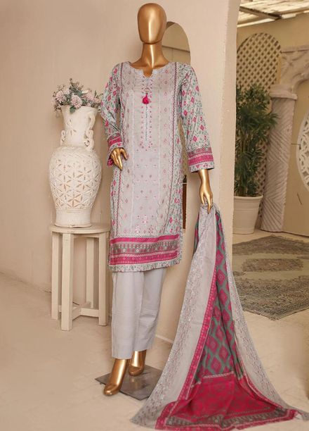 HZ Textiles Embroidered Lawn Suits Unstitched 3 Piece HZ23PCH-4 PEC-0254 - Summer Collection