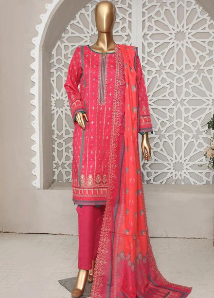 HZ Textiles Embroidered Lawn Suits Unstitched 3 Piece HZ23PCH-4 PEC-0257 - Summer Collection