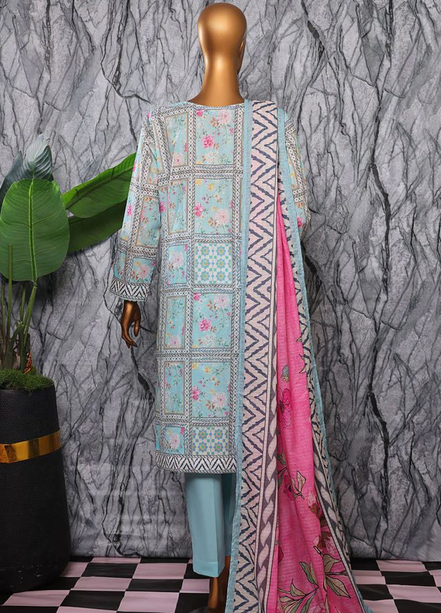Hz Textiles Printed Lawn Suits Unstitched 3 Piece PPC-608 - Summer Collection
