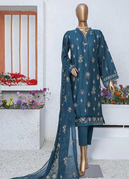 HZ Textiles Embroidered Cotton Suits Unstitched 3 Piece HZ23TF TFE-03 - Festive Collection