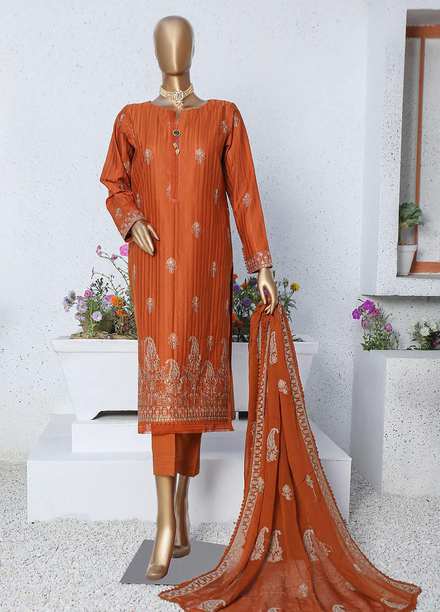 HZ Textiles Embroidered Cotton Suits Unstitched 3 Piece HZ23TF TFE-05 - Festive Collection