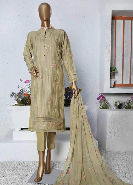 HZ Textiles Embroidered Cotton Suits Unstitched 3 Piece HZ23TF TFE-06 - Festive Collection