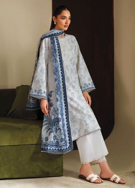 Ilara by Seran Embroidered Cambric Suits Unstitched 3 Piece SN25IC D-06 Azzura - Summer Collection